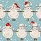 Seamless pattern of funny New Year sheep