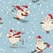 Seamless pattern of funny New Year sheep