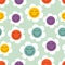Seamless pattern with funny smiling flowers