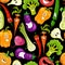 Seamless pattern. funny vegetable