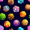 Seamless pattern of galaxy space planets