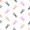 Seamless pattern with garden secateurs. Gardening tools. For printing wrapping paper, wallpaper, packaging, fabric. Hand Drawn