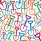 Seamless pattern with garden tools, simple shovels. Continual vector background with classic spades, garden instruments.
