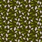 Seamless pattern garlic head with green leaves, on dark green background trend of the season. Can be used for Gift wrap fabrics,