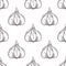 Seamless pattern with garlic. Organic healthy food. Vegetarian nutrition.