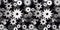 Seamless pattern with gears. Gray three-dimensional gears. Black background