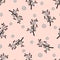 Seamless pattern with a gentle Japanese oriental cherry.