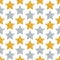 Seamless Pattern Geometric Stars Glitter Sparkling Gold Silver