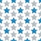 Seamless Pattern Geometric Stars Glitter Sparkling Silver Blue