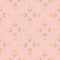 Seamless pattern in geometric style with yellow little simple tulips silhouettes. Pink pastel background