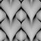 Seamless pattern of geometric waves with volume effect. Endless stylish texture. Ripple monochrome background