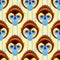 Seamless pattern of geometrically stylized monkey head