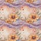 Seamless pattern of gerbera flowers on purple and light orange water waves.Generated ai.