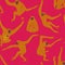 Seamless Pattern With Gibbon Monkey In Action