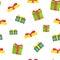 Seamless pattern with gift boxes. Festive background