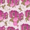 Seamless pattern with gift boxes and roses