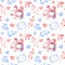 Seamless pattern.Gift, letter and floral.Pattern