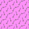 Seamless pattern with gimbap slices in chopsticks on a pink background. Korean sushi or roll