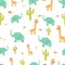 Seamless pattern with giraffes