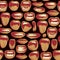 Seamless pattern with girlish mouthes and tongues
