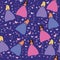 Seamless pattern for girls with cute princesses.