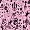 Seamless pattern with glamour accessories, furniture