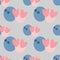 Seamless pattern glasses smiley blue gray pink