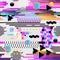 Seamless Pattern Glitch Design. Cyberpunk Digital Background with Geometric Gradient Elements. Abstract Composition