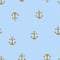 Seamless pattern with gold anchors