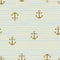 Seamless pattern with gold anchors