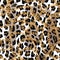 Seamless pattern with gold chain on lepard skin , belt and pearls. illustration