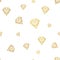 Seamless pattern with gold diamonds