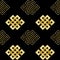 Seamless Pattern of Gold Endless Knot