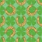 Seamless Pattern. Gold Lucky Horseshoe