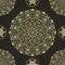 Seamless pattern with gold openwork circles