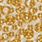 Seamless pattern with gold shily machine gears and linear gears behind