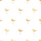 Seamless pattern of golden birds. Gold paint on textured paper