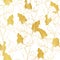 Seamless pattern of golden calla flowers