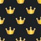 Seamless pattern with golden crowns