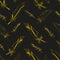 Seamless pattern with golden feathers.