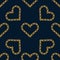 Seamless pattern with golden heart chain. Golden Chain Ornament for Fashion Prints