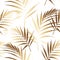 Seamless pattern with golden palm leaves.