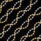 Seamless Pattern of Golden and Silver Chains. Curved Waves, Designed with diagonal form.