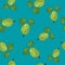Seamless Pattern ,Gooseberry on Azure Background