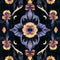 Seamless pattern with gothic flowers