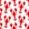 Seamless Pattern Graphic Lobster Diagonal Red And White