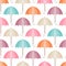 Seamless Pattern Graphic Umbrellas Different Retro Colors