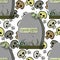 Seamless pattern grave cemetery with a spider skull spider