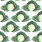 Seamless pattern with green cabbage. Watercolor painting.