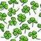 Seamless pattern with green clover. Good